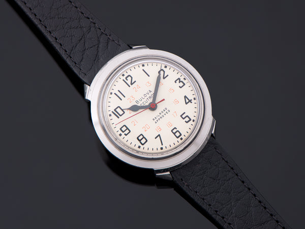 Bulova Accutron 214 Stainless Steel Watch Railroad Approved