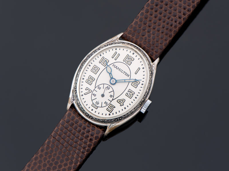 Hamilton Oval White Gold Filled Watch