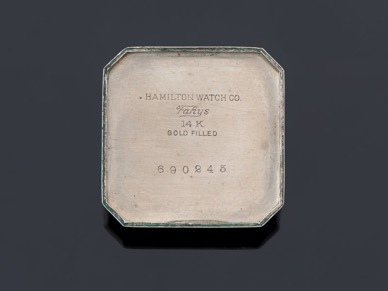 Hamilton Square B Engraved White Gold Filled Inner Watch Case Back