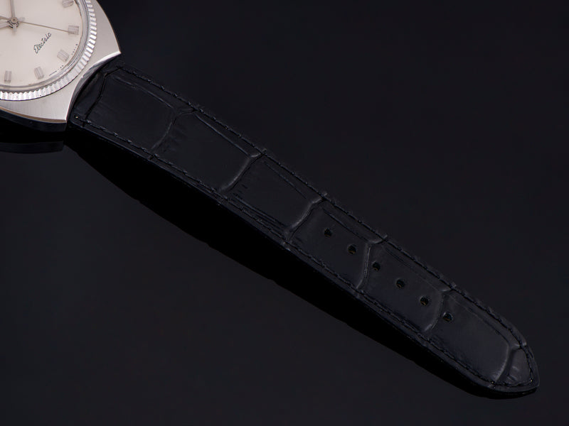 Brand new genuine leather Black Alligator Grain Band