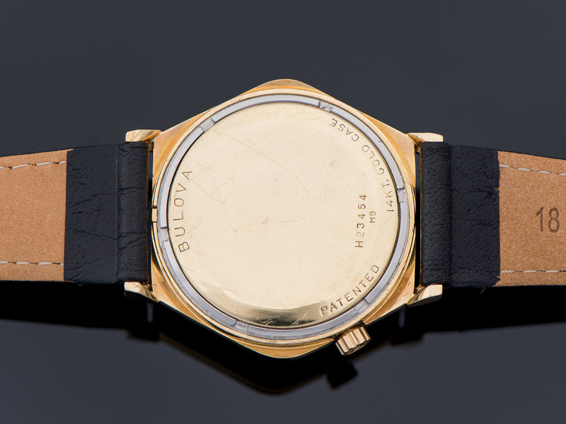 Bulova Accutron 14K Yellow Gold Watch Hexagonal 2183 Case Back