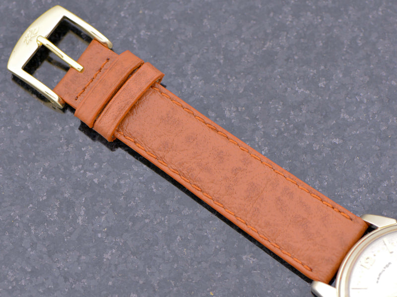 New Genuine Leather Brown Buffalo Grain Band with gold colored buckle