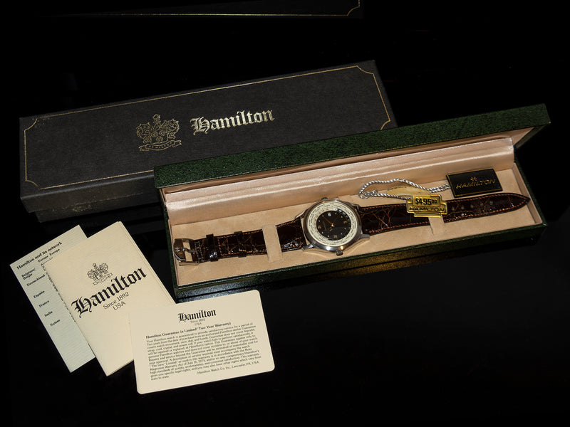 Hamilton 8984 World Time Quartz Watch With Box and Papers