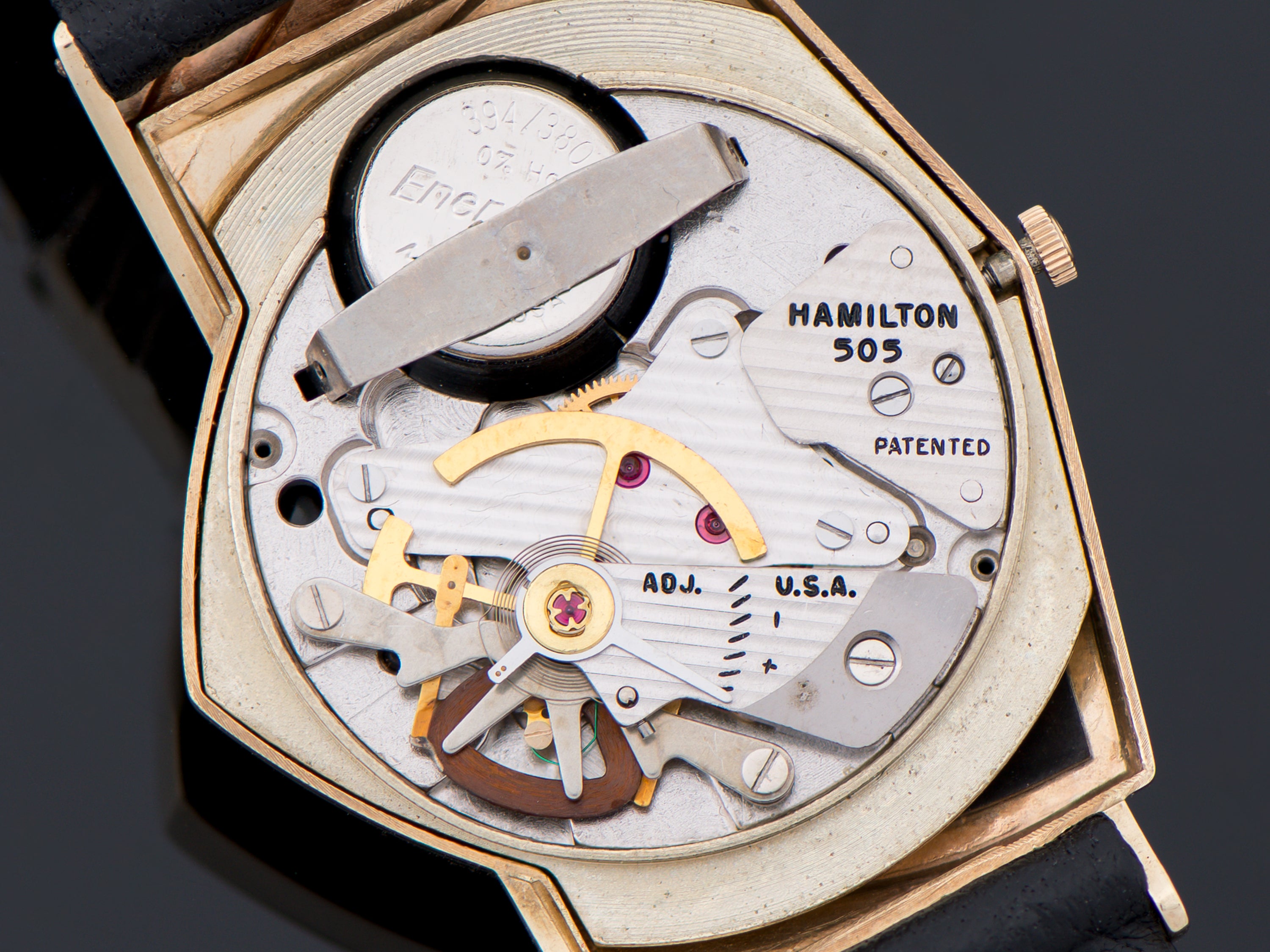Hamilton Electric Ventura 14K Gold Black Dial Watch