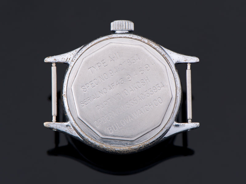 Bulova A-11 Air Force World War II Military Hacking Watch Case Back