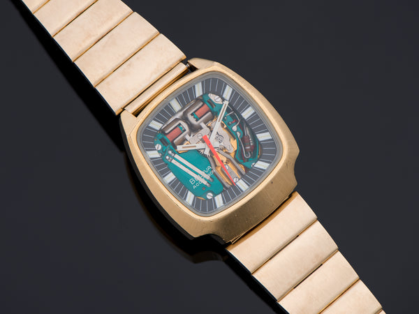 Bulova Accutron 100th Anniversary Spaceview Yellow Gold Electroplate Watch
