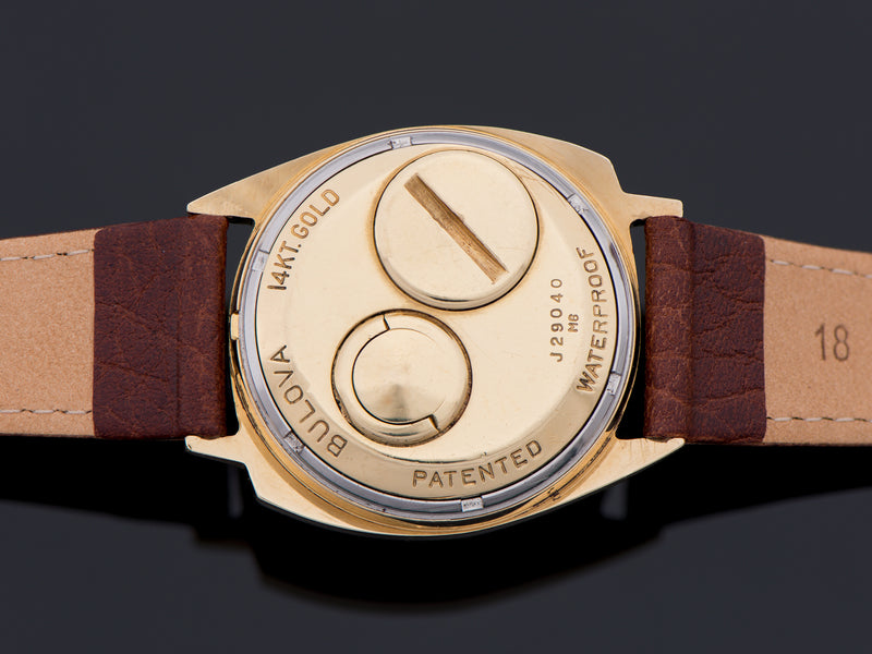 Bulova Accutron 14K Gold Spaceview "Floppy Football" Watch Case Back