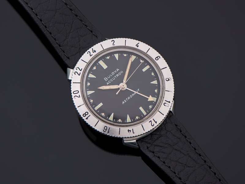 Bulova Accutron Astronaut Watch Original Black Dial Stainless Steel
