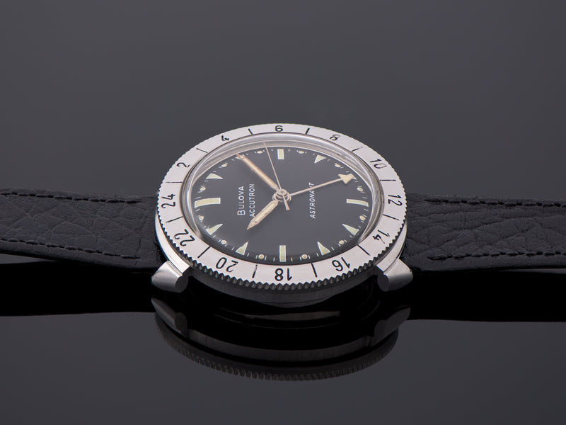 Bulova Accutron Astronaut Watch Original Black Dial Stainless Steel