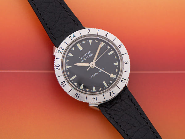 Bulova Accutron Astronaut Watch Original Black Dial Stainless Steel