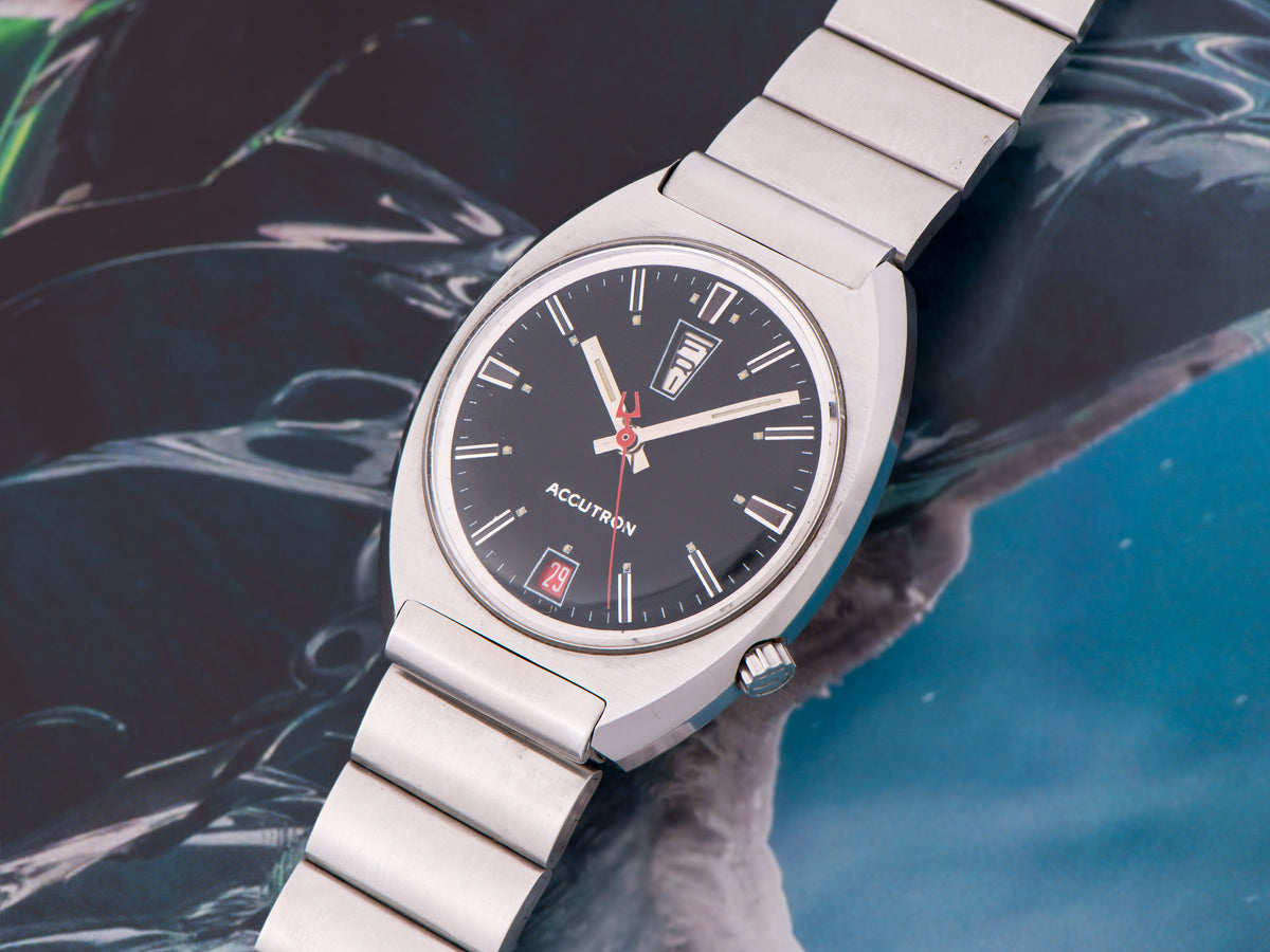 Bracelet Montre Kreisler Pour Accutron Astronaut - Liens Cercueil, Acier Inoxydable, Vintage