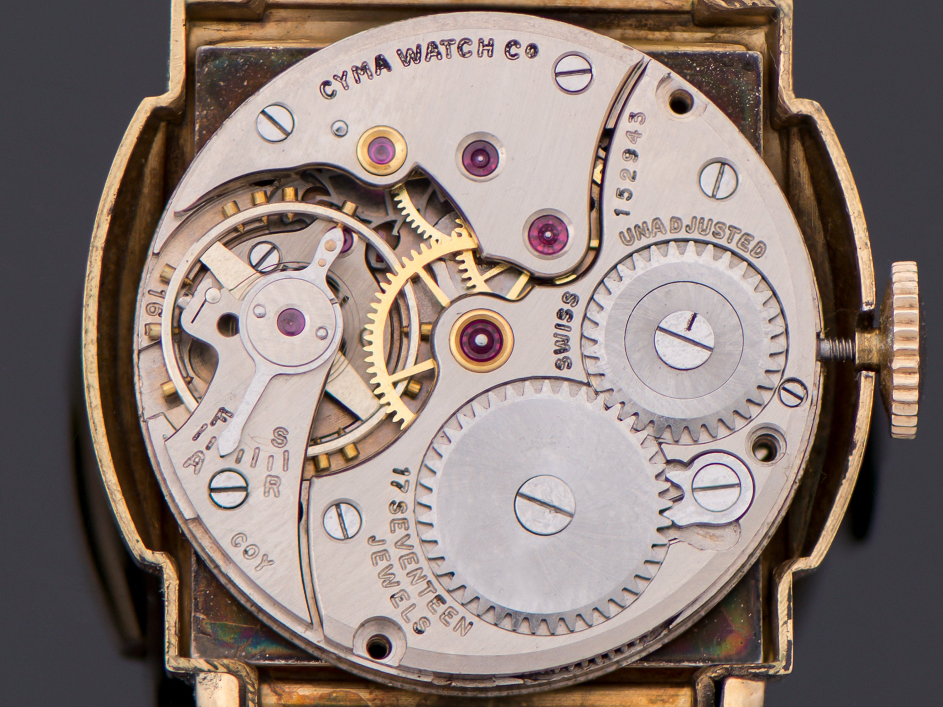 Cyma Art Deco Watch With Signed Strap & Hang Tag