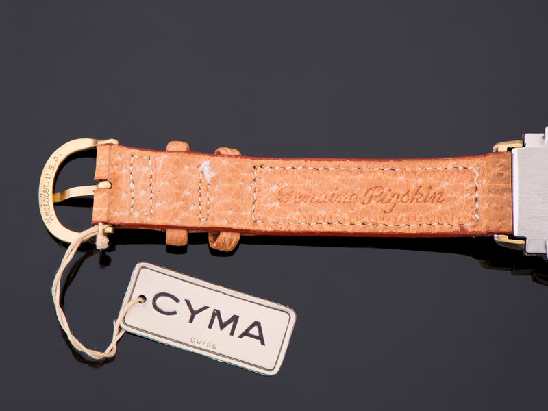 Cyma Art Deco Watch Signed Strap With Hang Tag