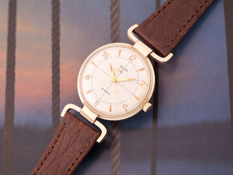 Elgin 10K Yellow Gold Polarus Watch Hinged Lug Drivers