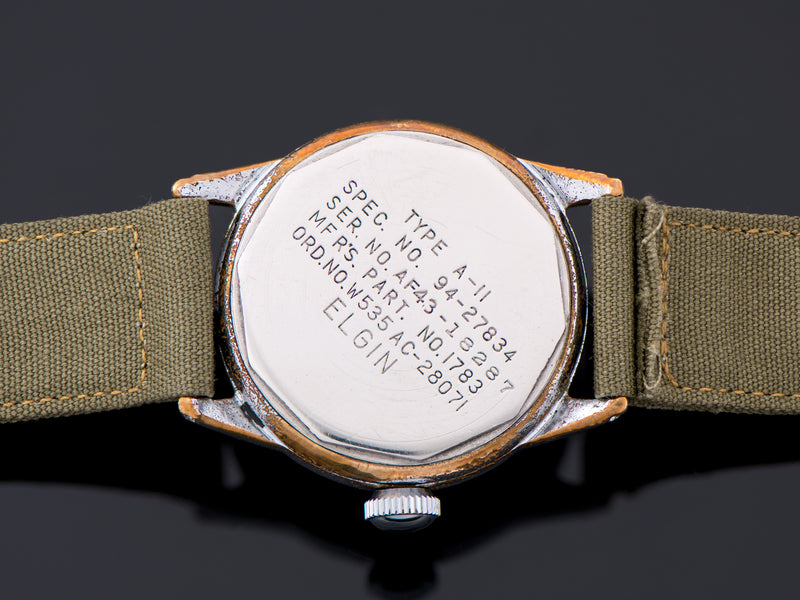 Elgin A-11 World War II Military Hacking Watch Case Back