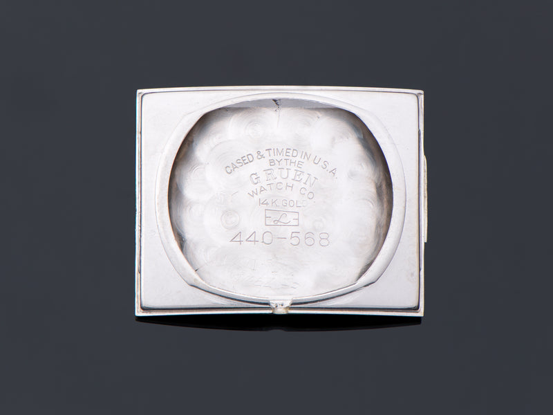Gruen Curvex 14K White Gold Inner Watch Case Back