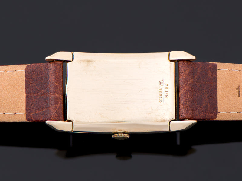 Gruen Curvex Sentry 14K Gold Watch Case Back