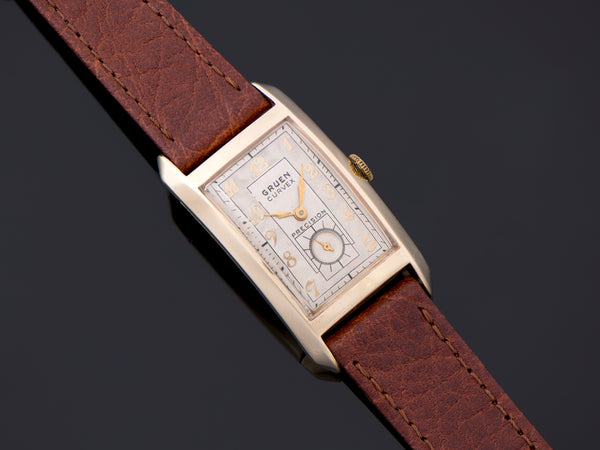 Gruen Curvex Sentry 14K Gold Watch