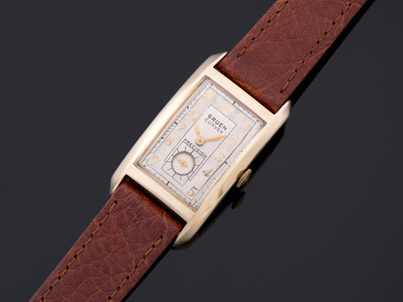 Gruen Curvex Sentry 14K Gold Watch