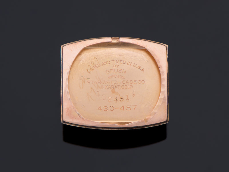 Gruen Veri-Thin Precision 14K Rose Gold Inner Watch Case Back