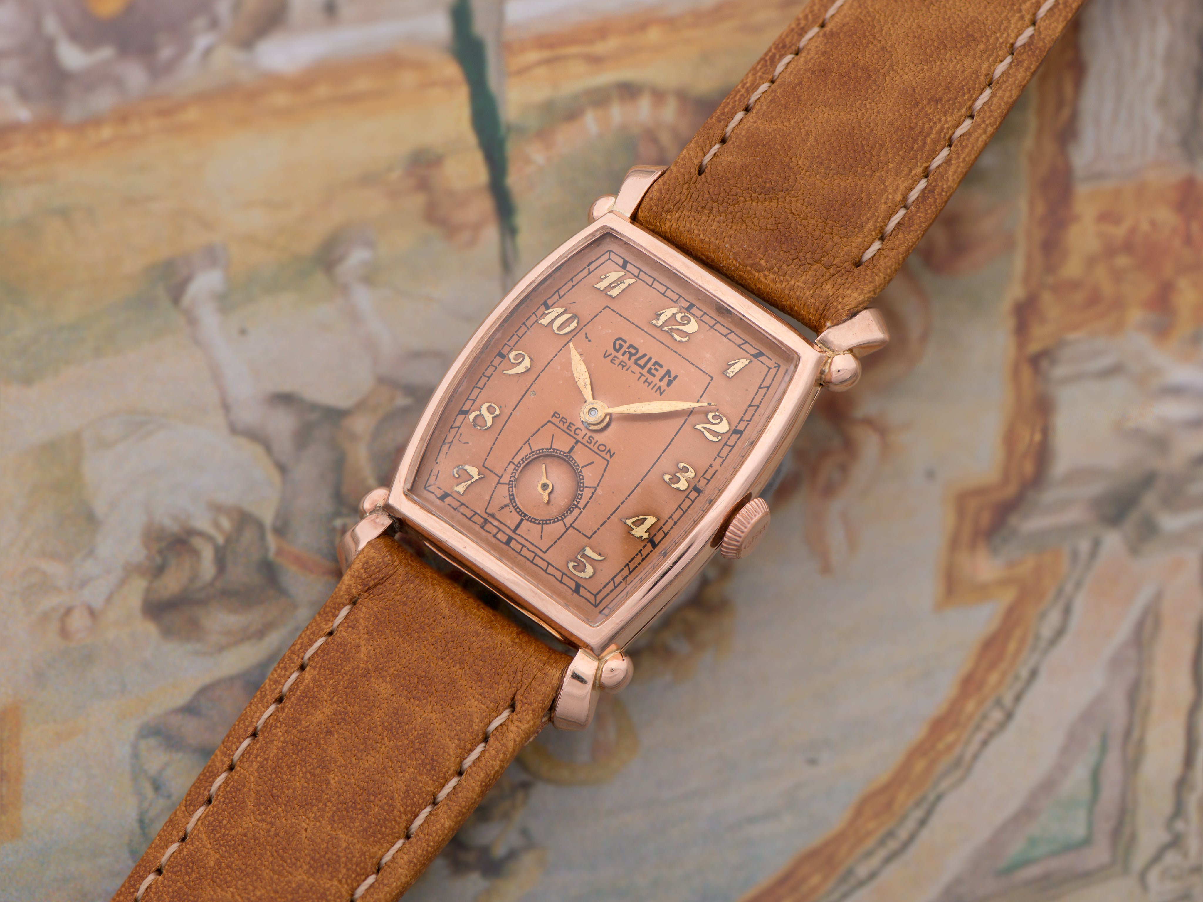 Gruen Veri-Thin Precision 14K Rose Gold Watch