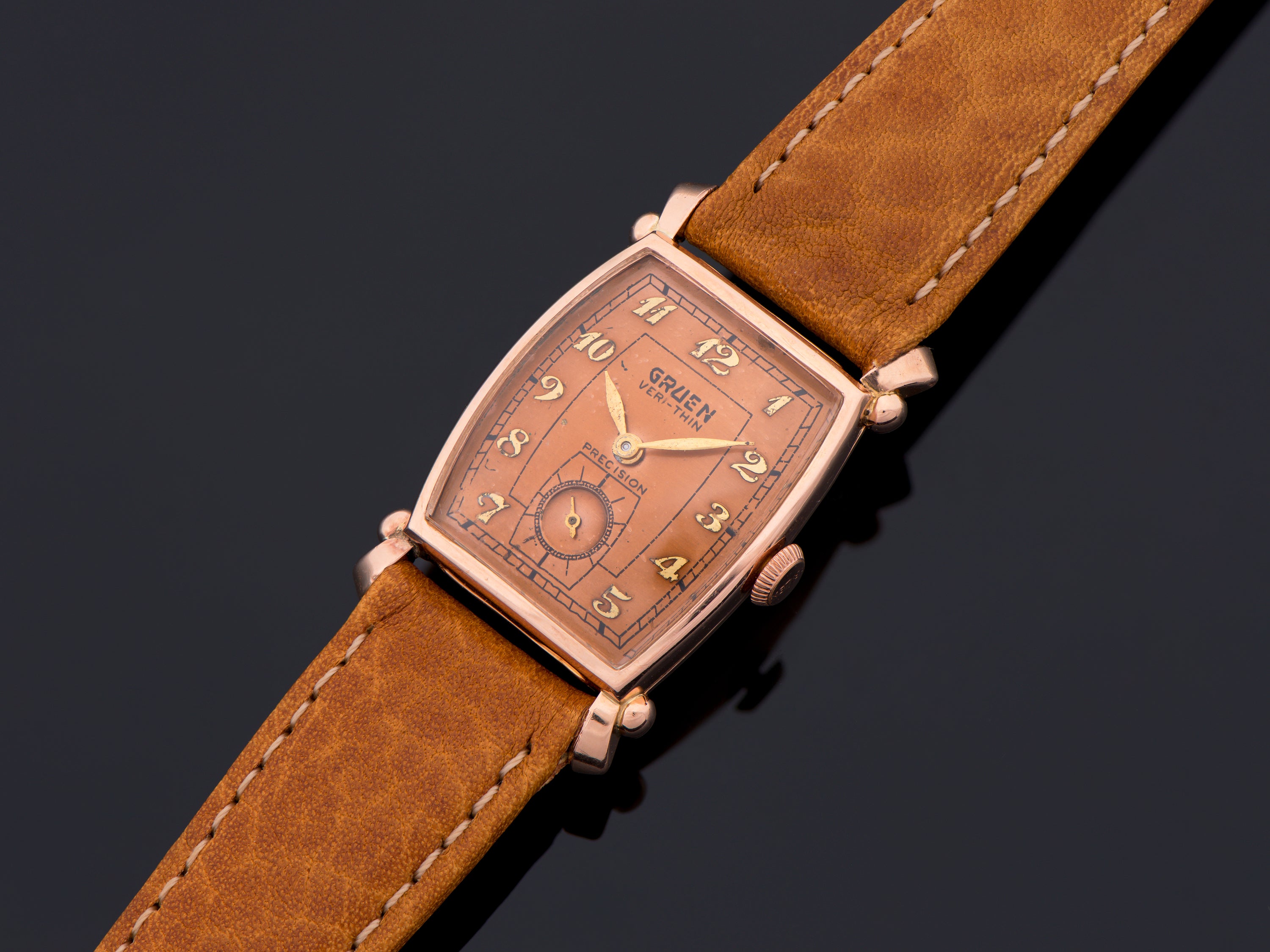 Gruen Veri-Thin Precision 14K Rose Gold Watch