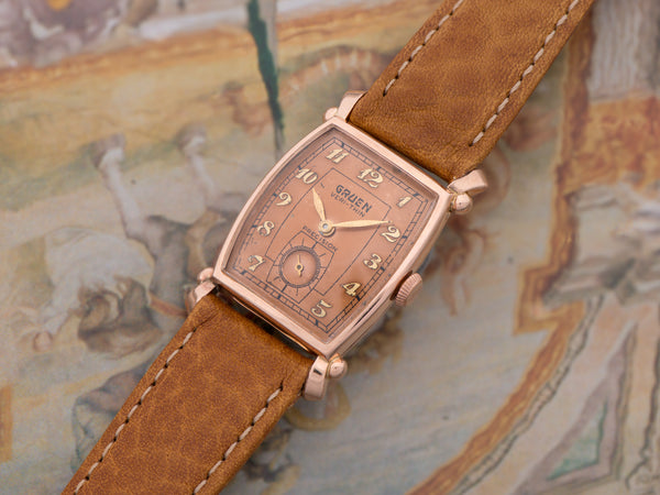 Gruen Veri-Thin Precision 14K Rose Gold Watch