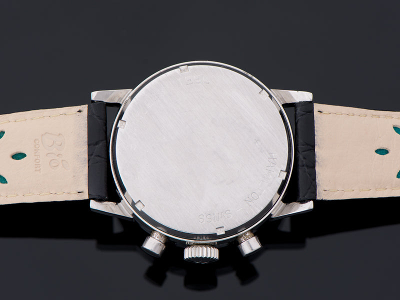 Hamilton 5001 Chronograph Panda Valjoux 7736 Triple Register Watch Case Back