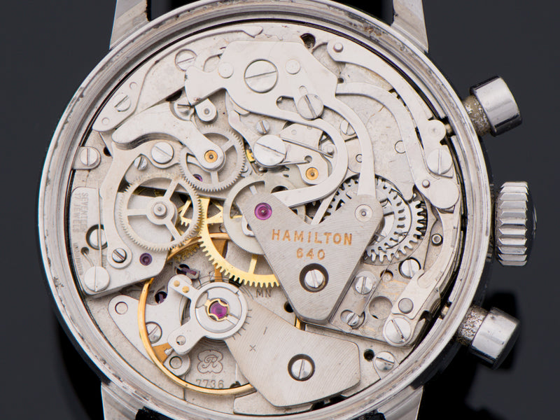 Hamilton 5001 Chronograph Panda Valjoux 7736 Triple Register Watch Movement