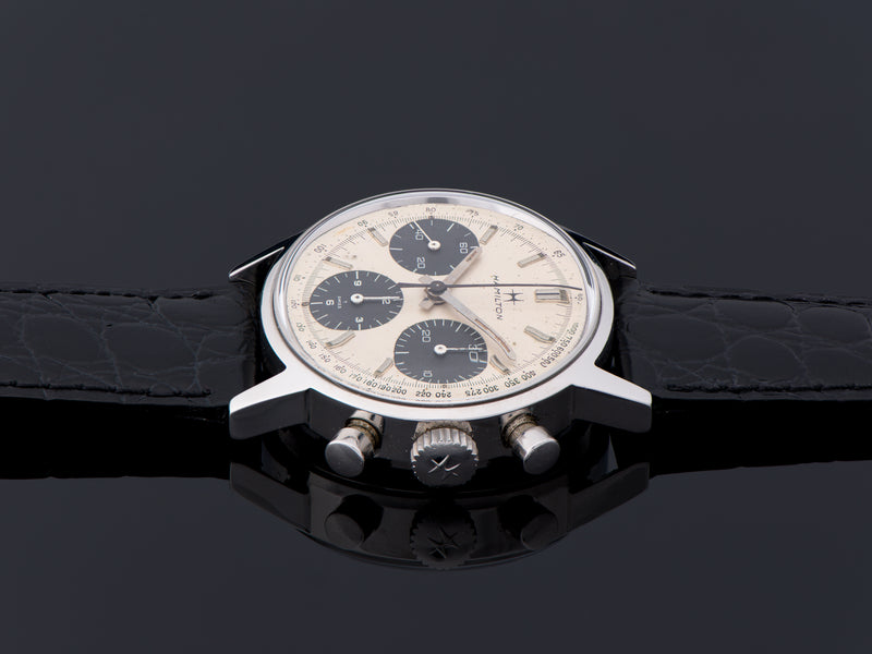 Hamilton 5001 Chronograph Panda Valjoux 7736 Triple Register Watch