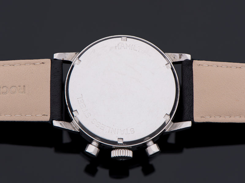 Hamilton 5001 Chronograph Reverse Panda Valjoux 7736 Triple Register Watch Case Back