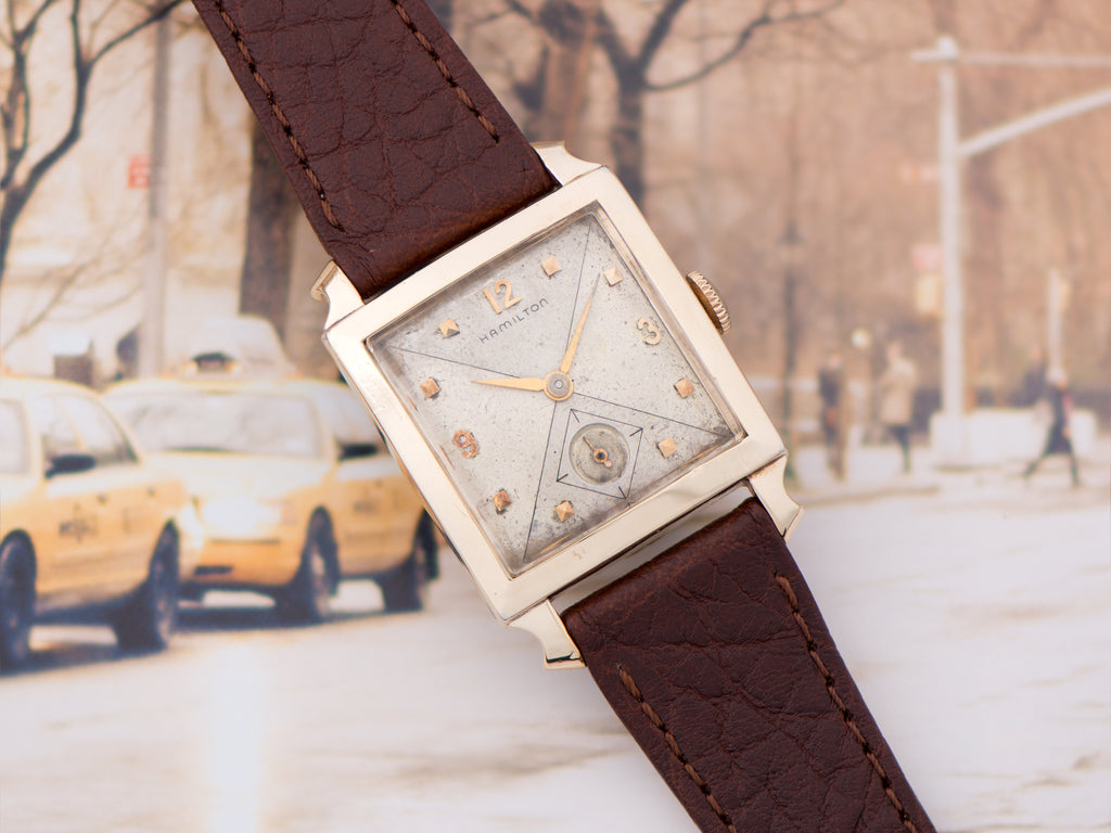 Hamilton Blair Gold Filled Watch Circa 1954 Blair Men\'s Gold and Blue Watch display picture 1
