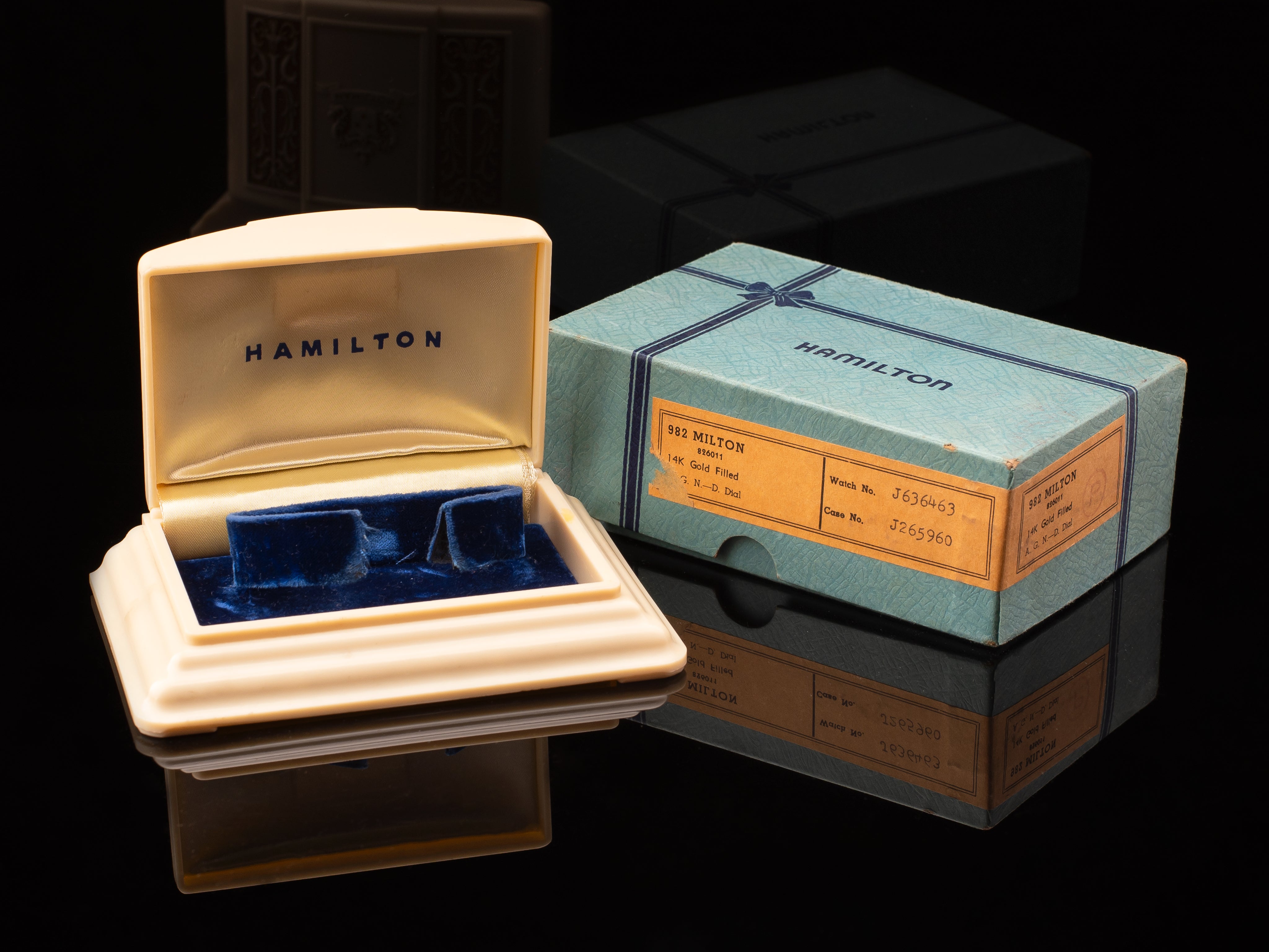 Hamilton Celluloid Clamshell Inner & Outer Box Circa 1940s to 50s for