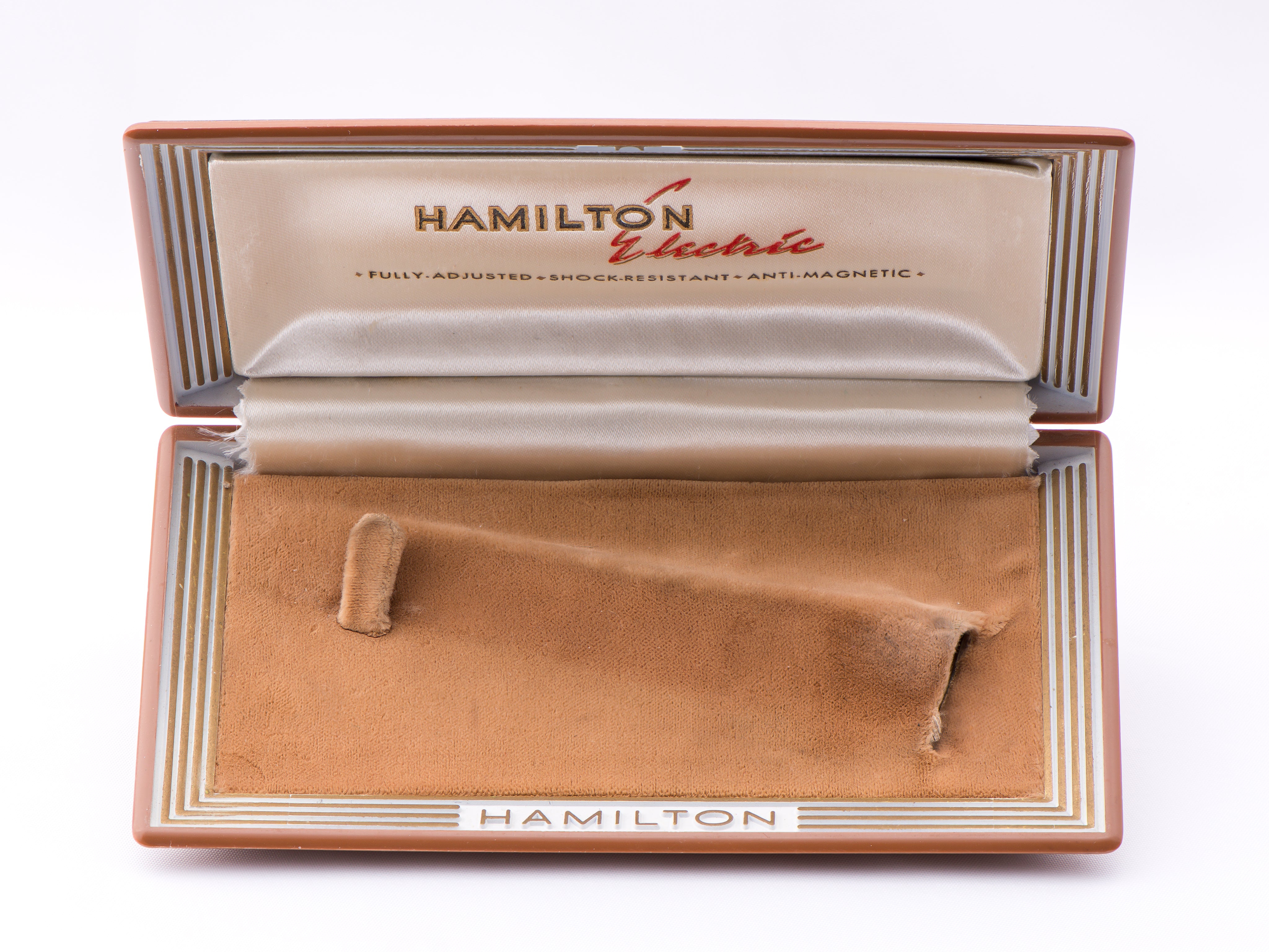 Hamilton Electric Mid 1957 Flat Clamshell Box