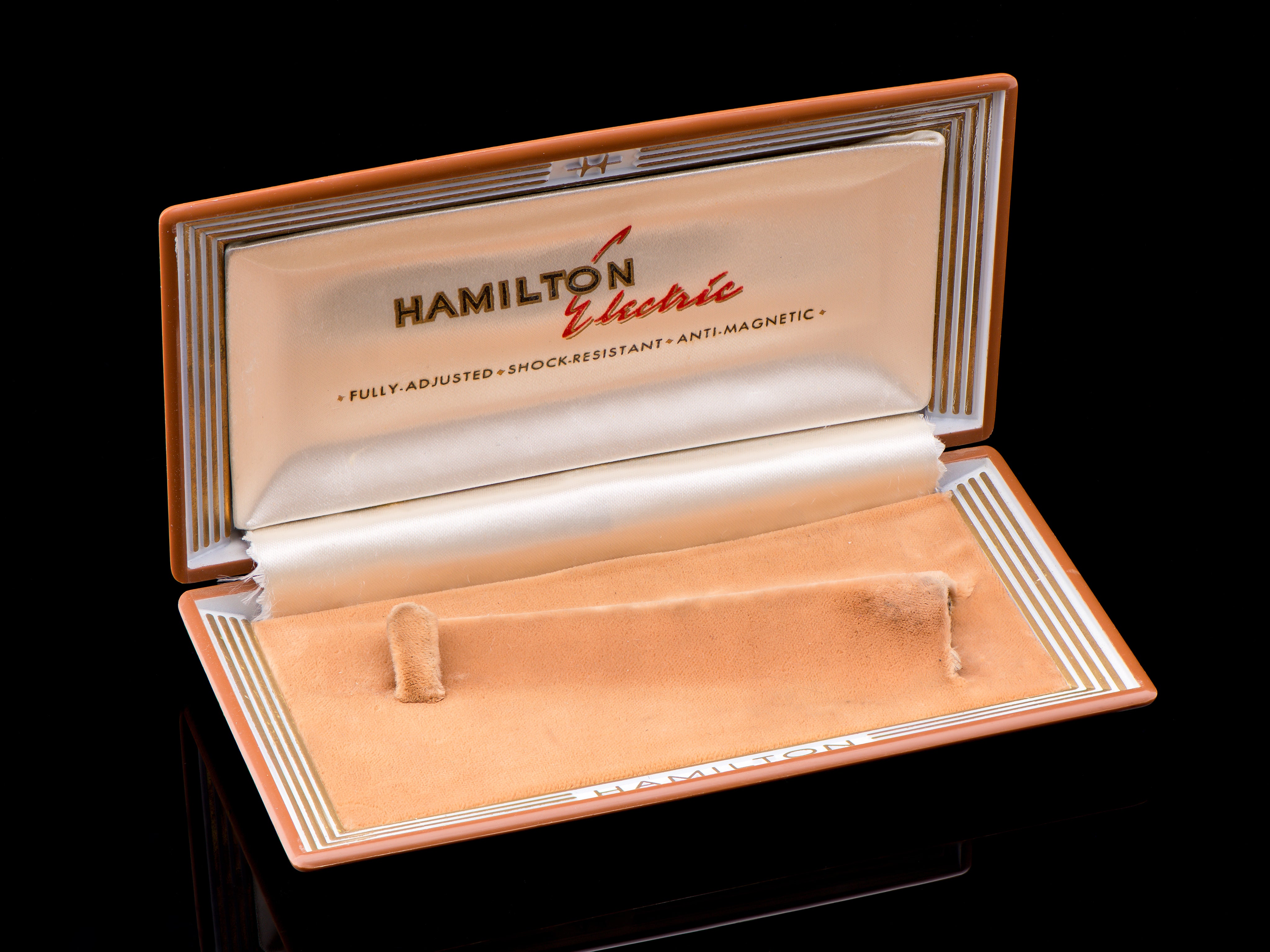 Hamilton Electric Mid 1957 Flat Clamshell Box