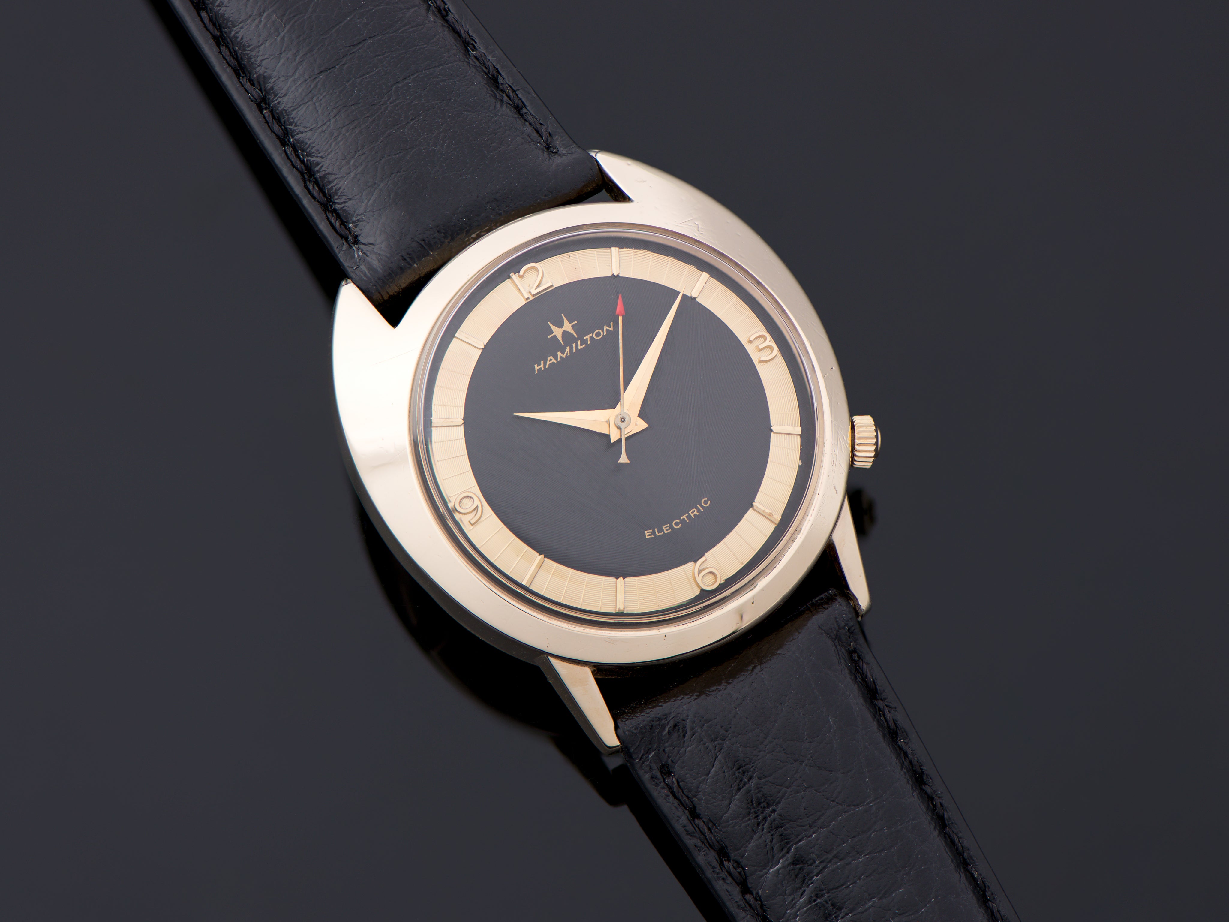 Hamilton Electric Saturn Watch Yellow Gold Filled with Original Finish