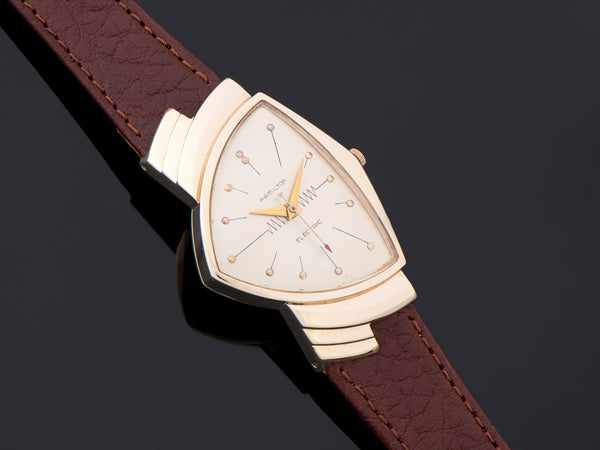 Hamilton Electric Ventura 14K Gold Silver Dial Watch