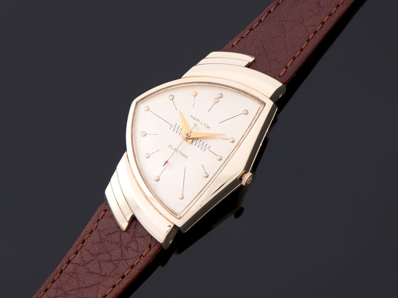 Hamilton Electric Ventura 14K Gold Silver Dial Watch