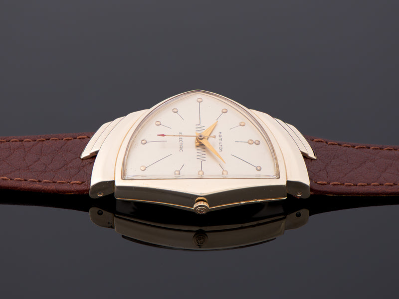 Hamilton Electric Ventura 14K Gold Silver Dial Watch