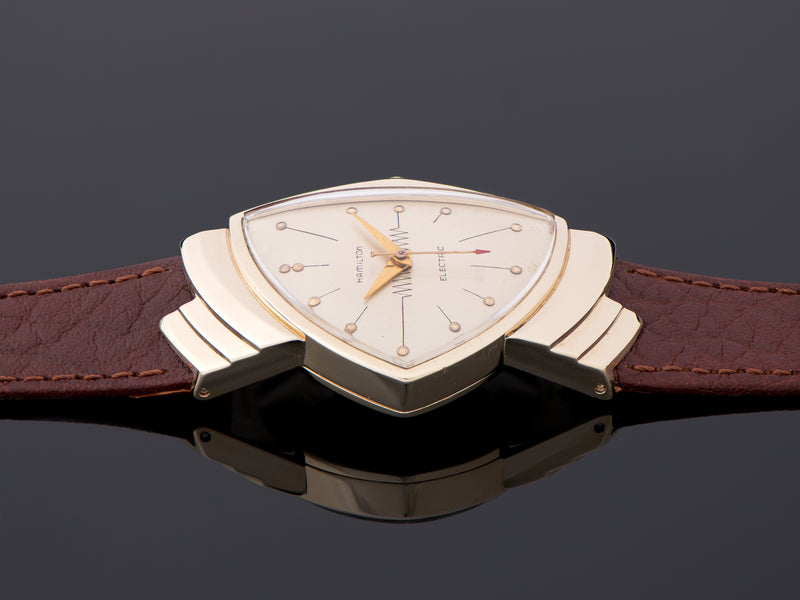 Hamilton Electric Ventura 14K Gold Silver Dial Watch