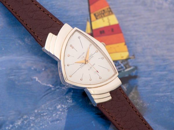 Hamilton Electric Ventura 14K Gold Silver Dial Watch