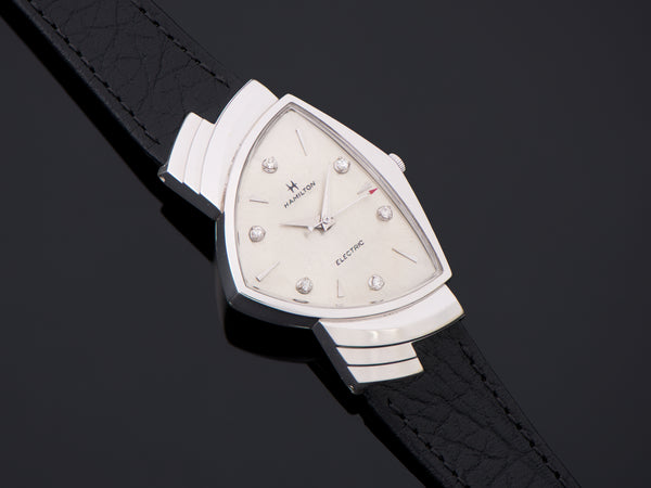 Hamilton Electric Ventura 14K White Gold Diamond Dial Watch