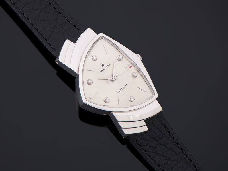 Hamilton Electric Ventura 14K White Gold Diamond Dial Watch