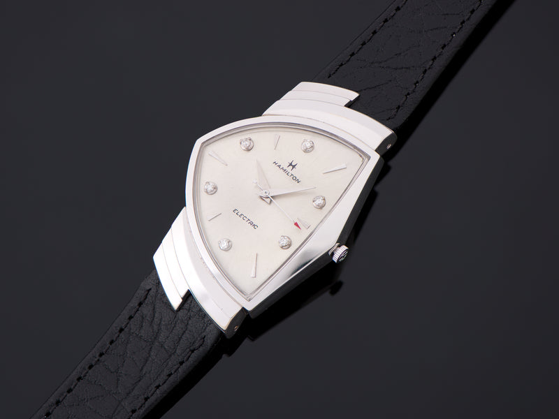 Hamilton Electric Ventura 14K White Gold Diamond Dial Watch