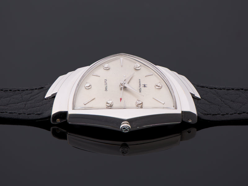 Hamilton Electric Ventura 14K White Gold Diamond Dial Watch