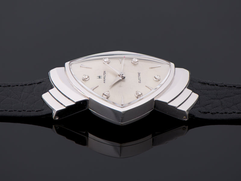 Hamilton Electric Ventura 14K White Gold Diamond Dial Watch