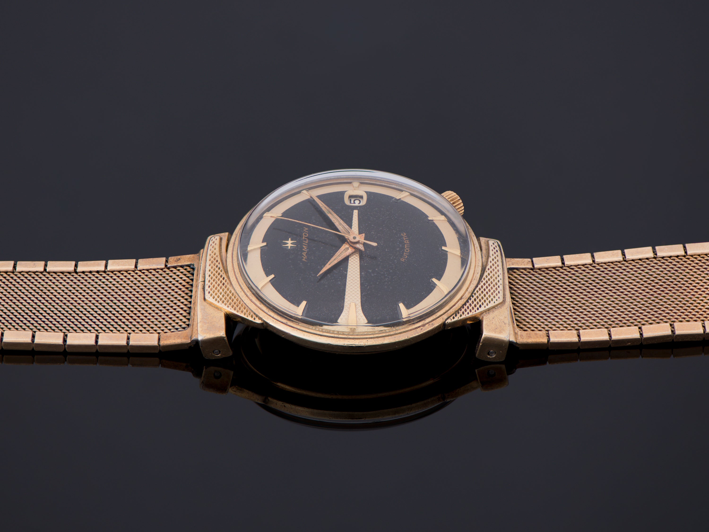 Hamilton K-475 Asymmetric Automatic Watch With Bracelet & Boxes