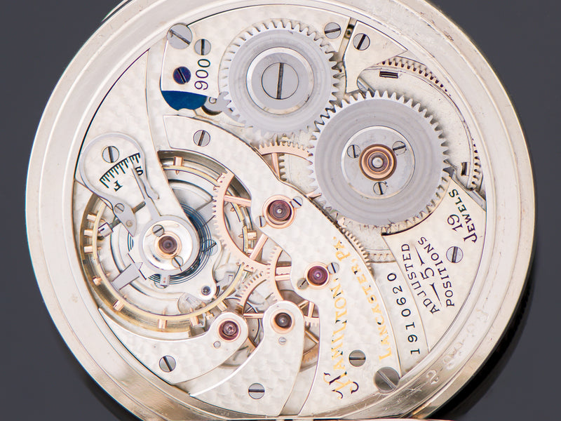 Hamilton Model 900 White Gold Filled Pocket Watch Movement