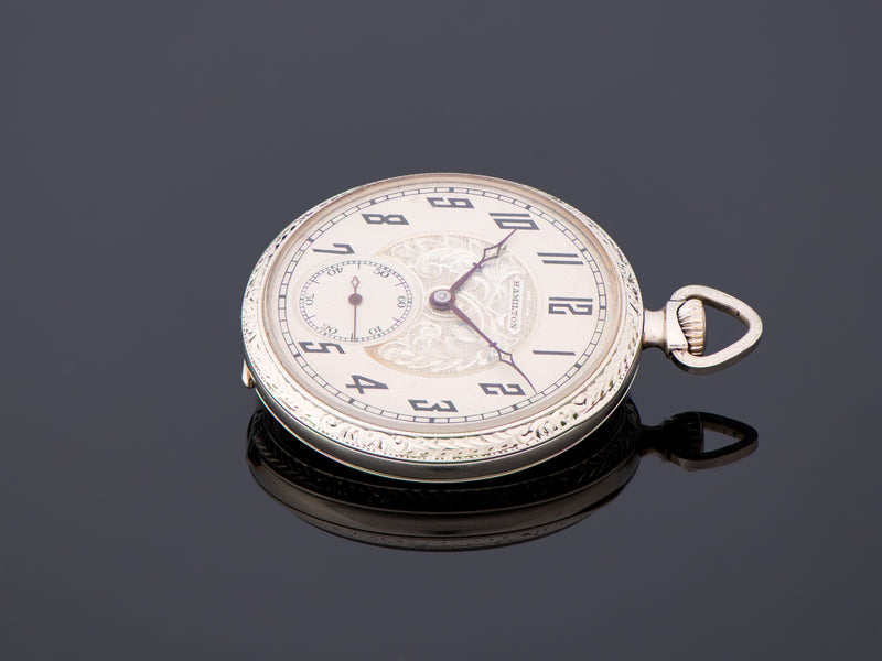 Hamilton Model 900 White Gold Filled Pocket Watch