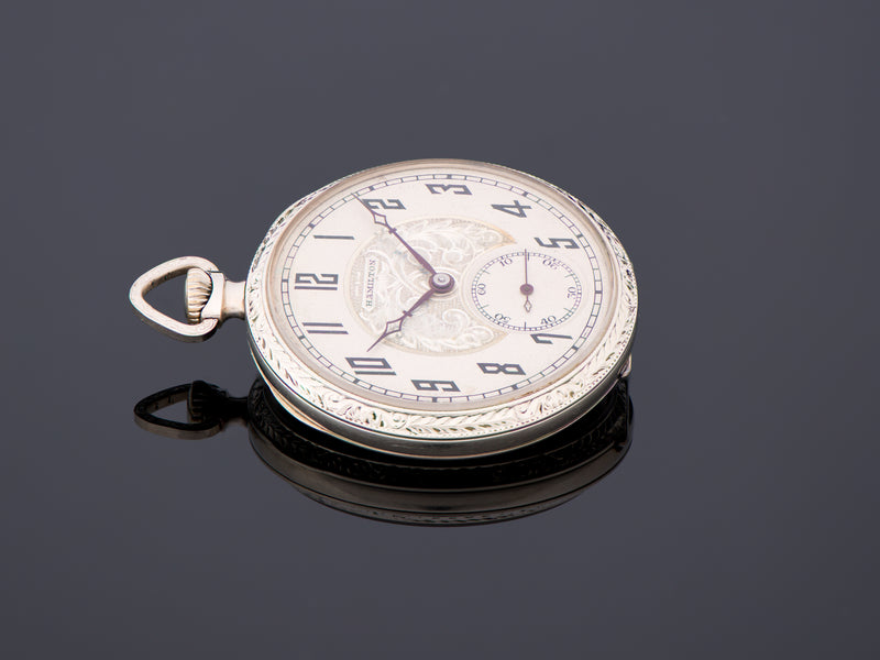 Hamilton Model 900 White Gold Filled Pocket Watch